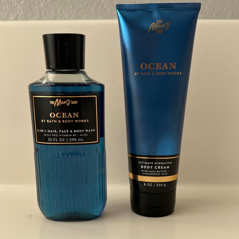 Ocean 2-in-1 Hair, Face & Body Wash and Body Cream Set - Blue